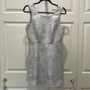 White/silver floral A-line dress